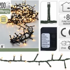 ANDRE MERKEVARER Mikro-lysslynge Med 1200 LED-lys