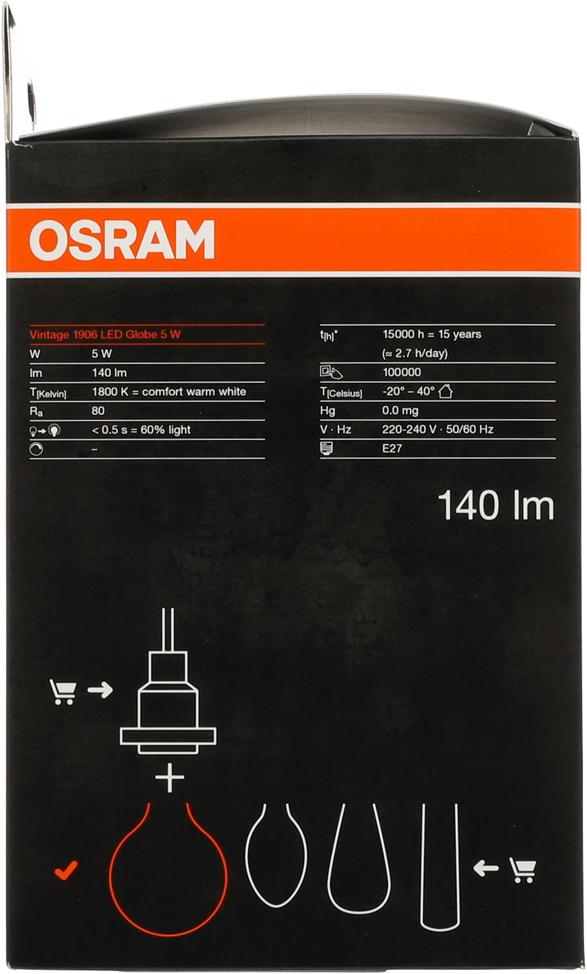OSRAM Ledvance Vintage 1906 LED Globe Pære 4 OSRAM Ledvance Vintage 1906 LED Globe Pære - Bilde 2