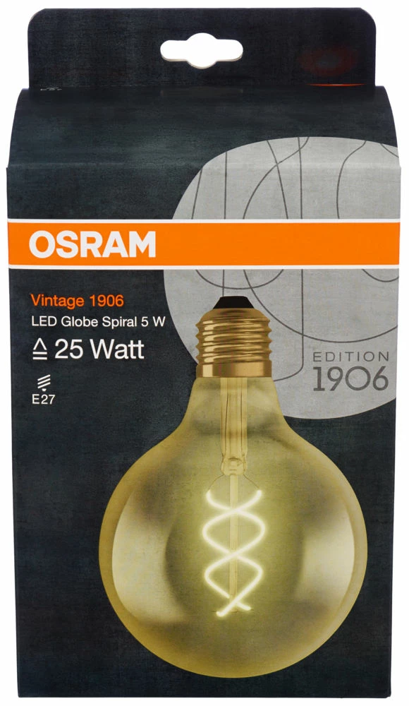 OSRAM Ledvance Vintage 1906 LED Globe Spiral Pære 3 OSRAM Ledvance Vintage 1906 LED Globe Spiral Pære