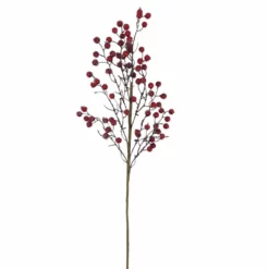 NORDIC DECO Kvist Med Røde Bær, H65cm