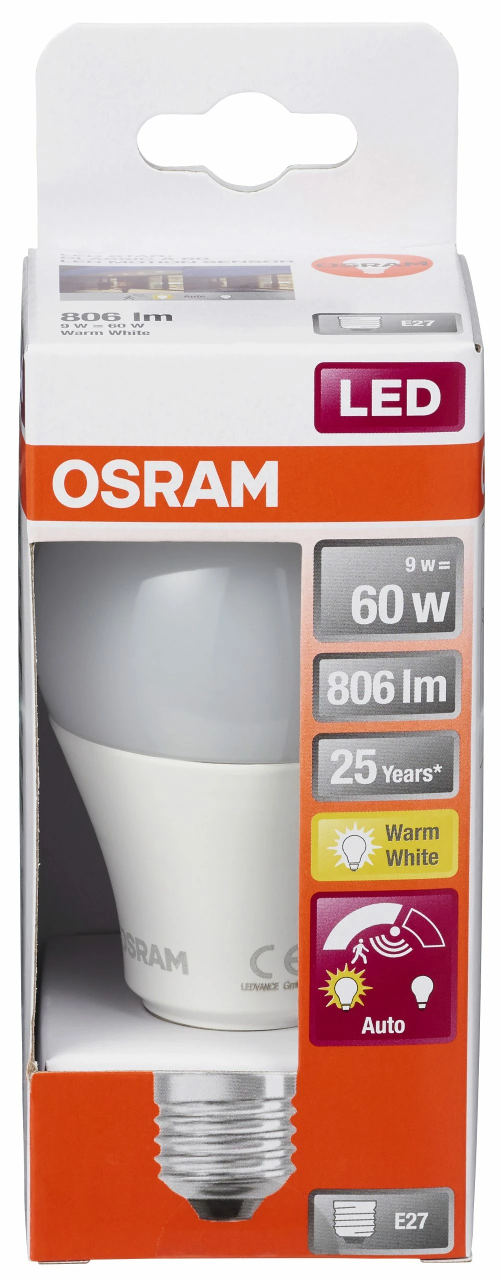 OSRAM Ledvance LED STAR MOTION SENSOR CLASSIC A Pære 3 OSRAM Ledvance LED STAR MOTION SENSOR CLASSIC A Pære
