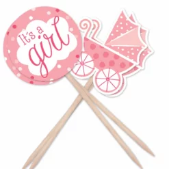 ANDRE MERKEVARER It`s A Girl! Kakedekor 8pk