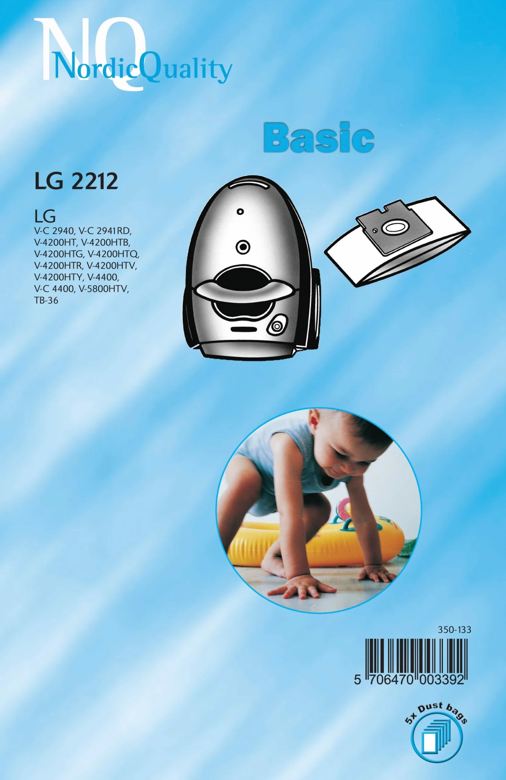 NQ VACUUM NQ LG 2212 Støvsugerposer 3 NQ VACUUM NQ LG 2212 Støvsugerposer