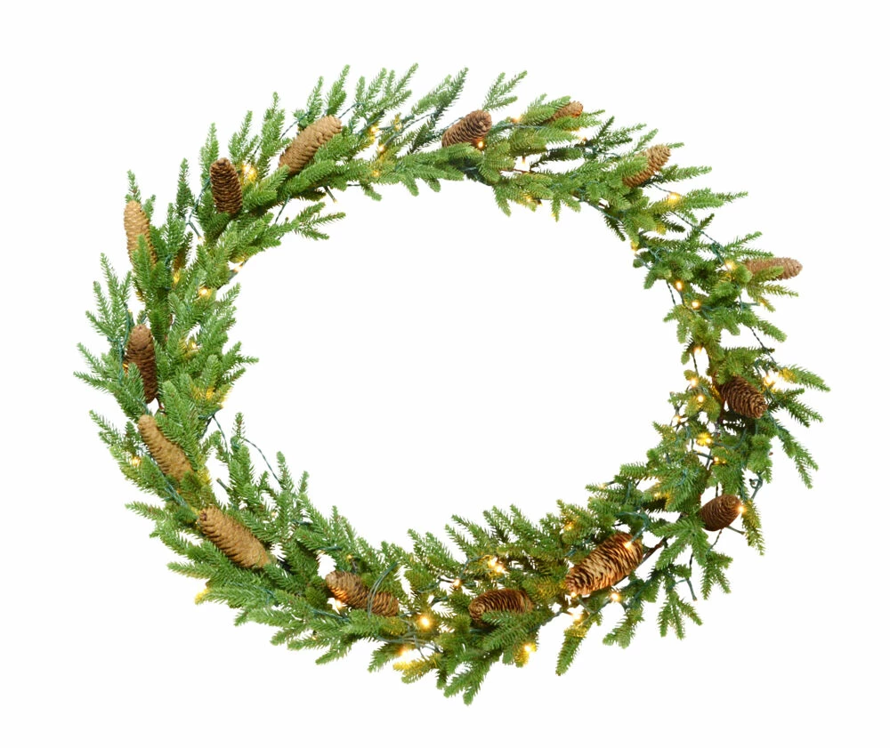 PREMIUM COLLECTION Krans Med Kongler Og LEDlys 70cm 3 PREMIUM COLLECTION Krans Med Kongler Og LEDlys 70cm